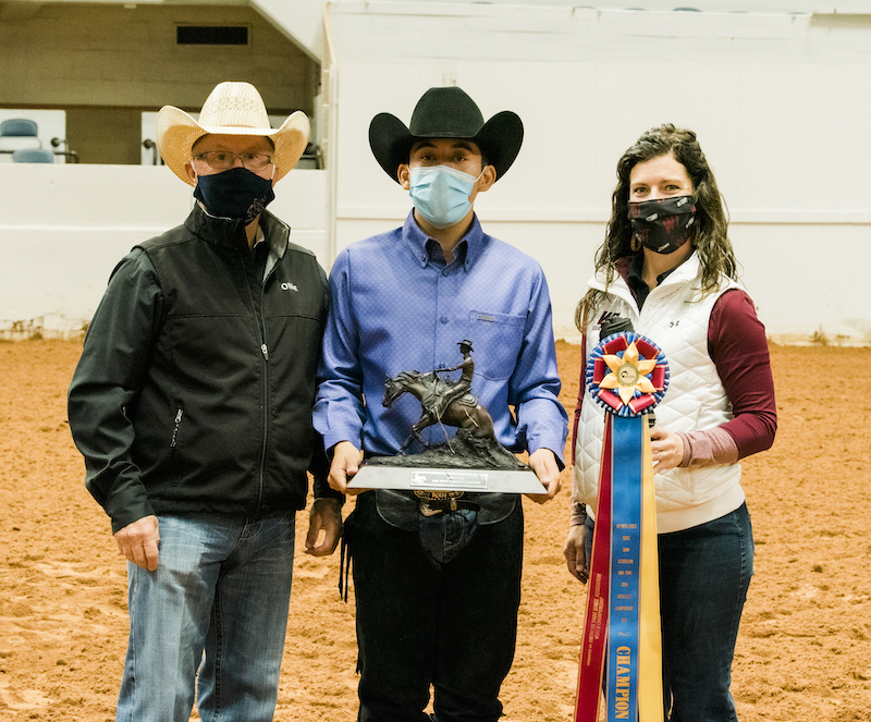 Overall Champ Nigel Lancaster with Coach Ollie Griffith from Ohio State and WTA&amp;M Coach Amanda Ellis