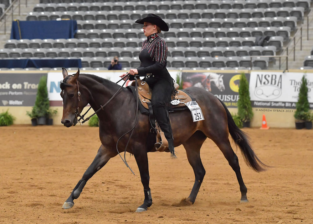 Sarah Eberspacher - Uni of Nebraska-Lincoln - BOT Western High Point Rider - Champion - on Maize from University of Findlay - Credit Andrew Ryback Photography - 2